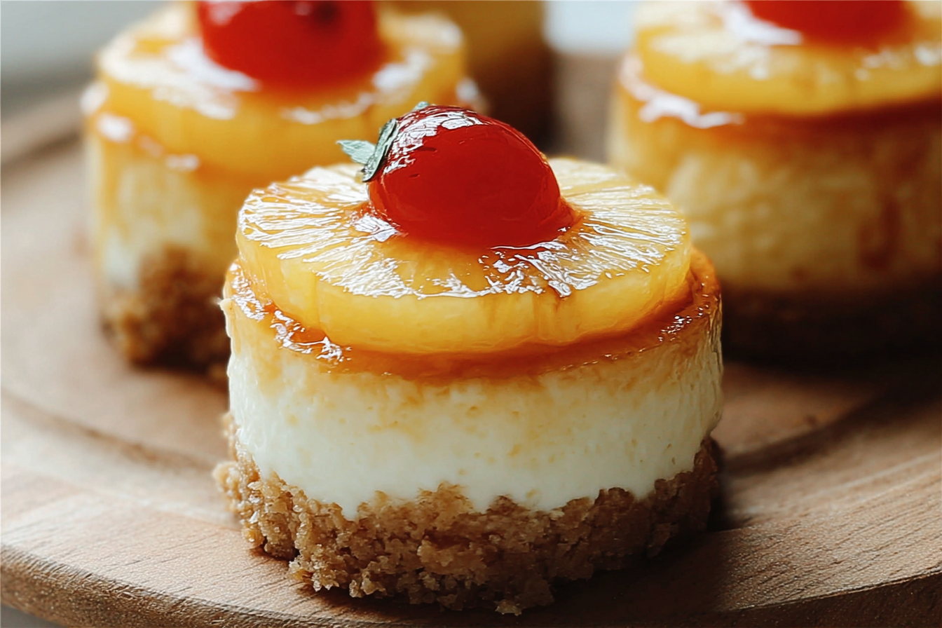 Mini Pineapple Upside Down Cheesecakes