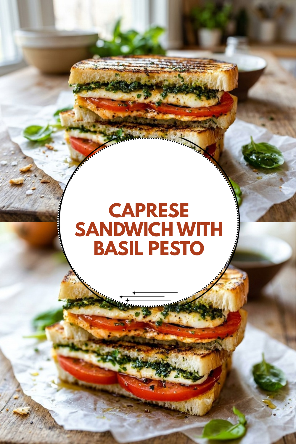 Caprese Sandwich With Basil Pesto