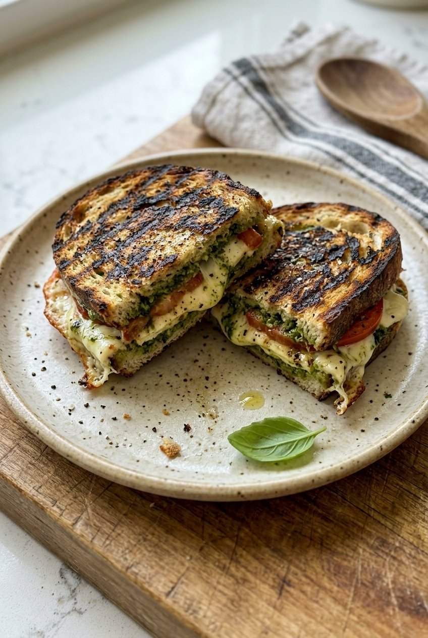 Caprese Sandwich With Basil Pesto