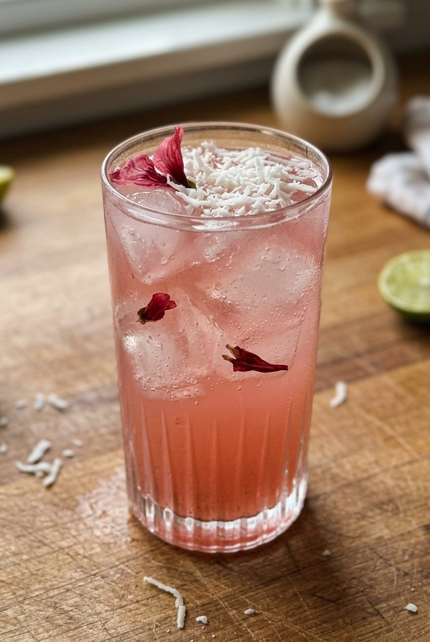 Coconut Hibiscus Breeze Mocktail