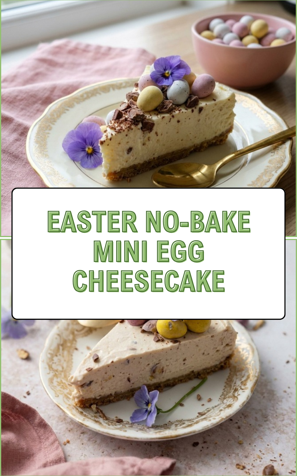 Easter No-Bake Mini Egg Cheesecake