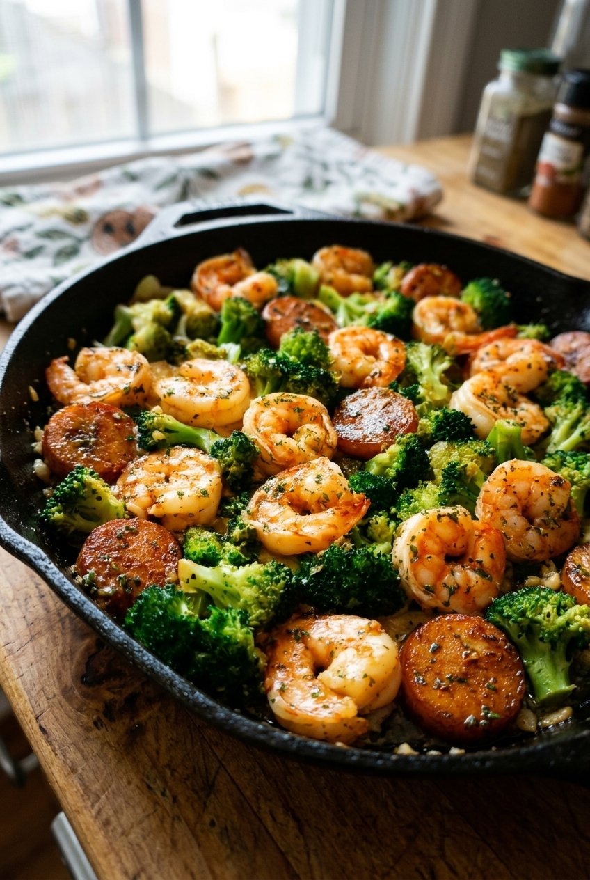 Garlic Butter Shrimp Broccoli Skillet 4 Garlic Butter Shrimp & Broccoli Skillet