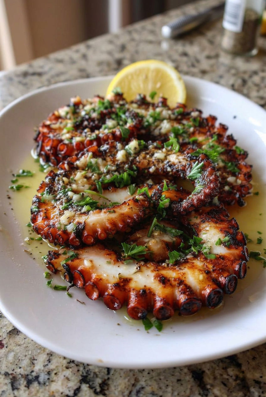 Grilled Octopus Seafood Dish