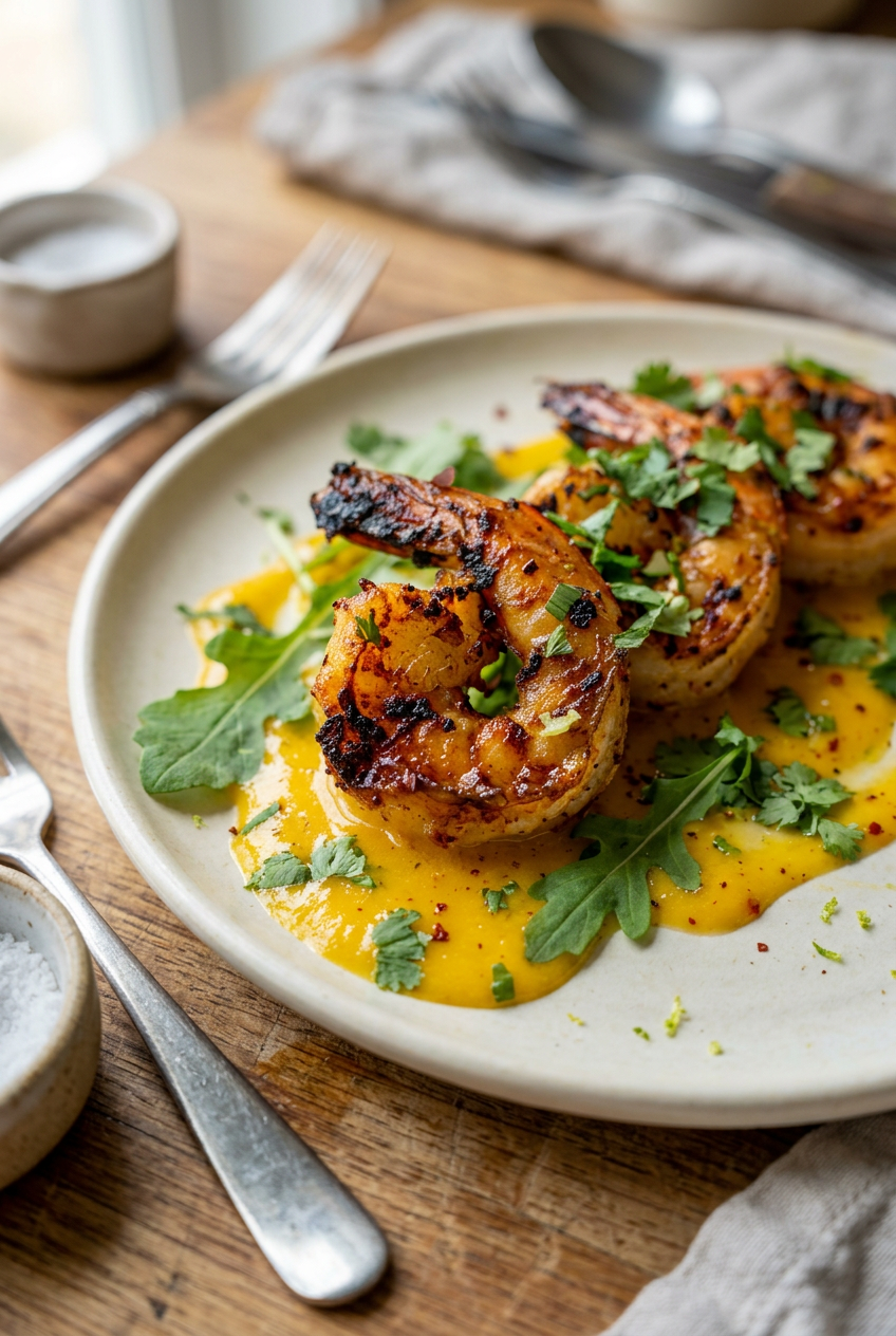 Grilled Shrimp with Spicy Mango Lime Coulis 4 Grilled Shrimp With Spicy Mango Lime Coulis