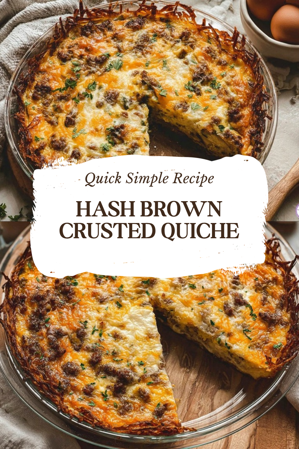 Hash Brown Crusted Quiche