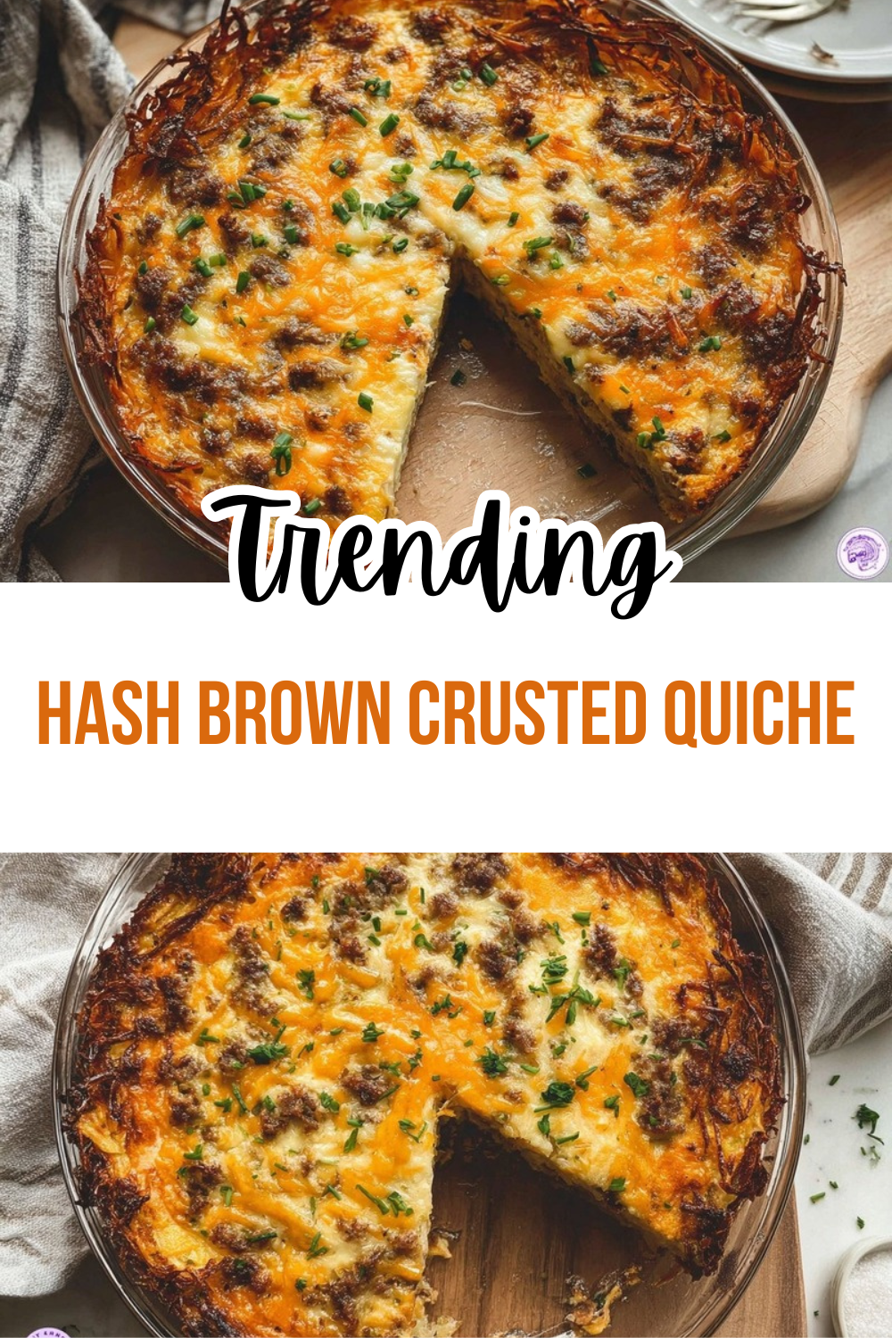 Hash Brown Crusted Quiche