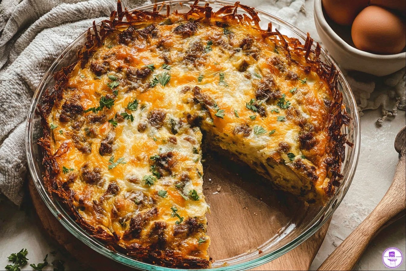 Hash Brown Crusted Quiche