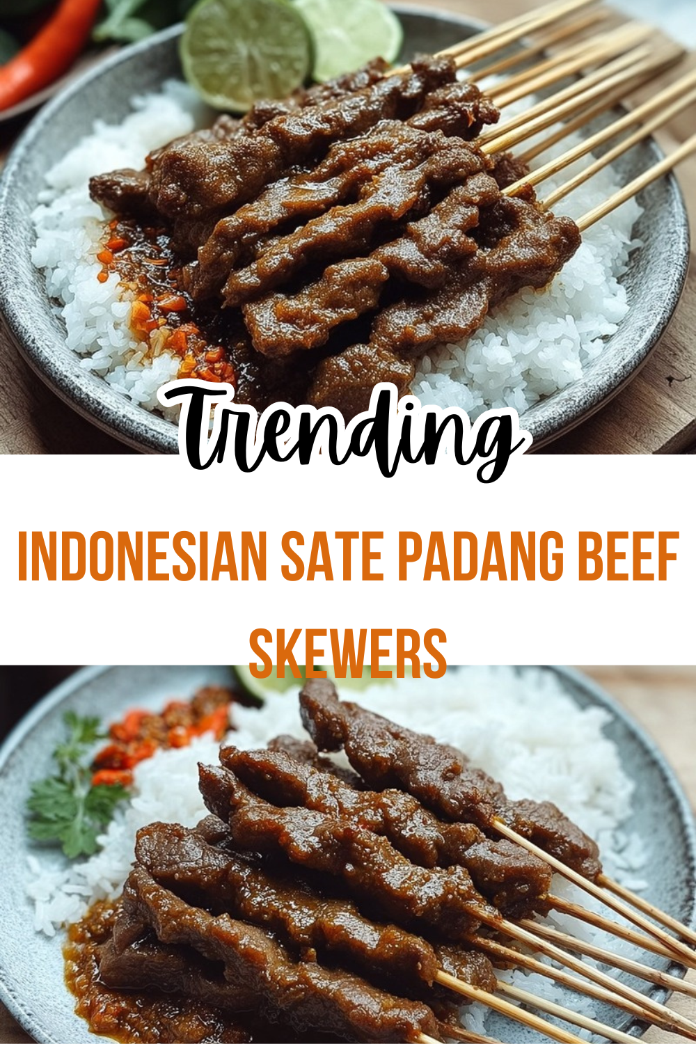 Indonesian Sate Padang Beef Skewers