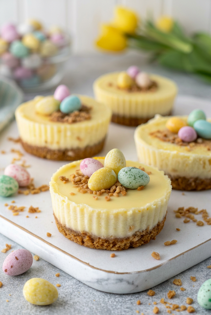 No Bake Mini Egg Cheesecake
