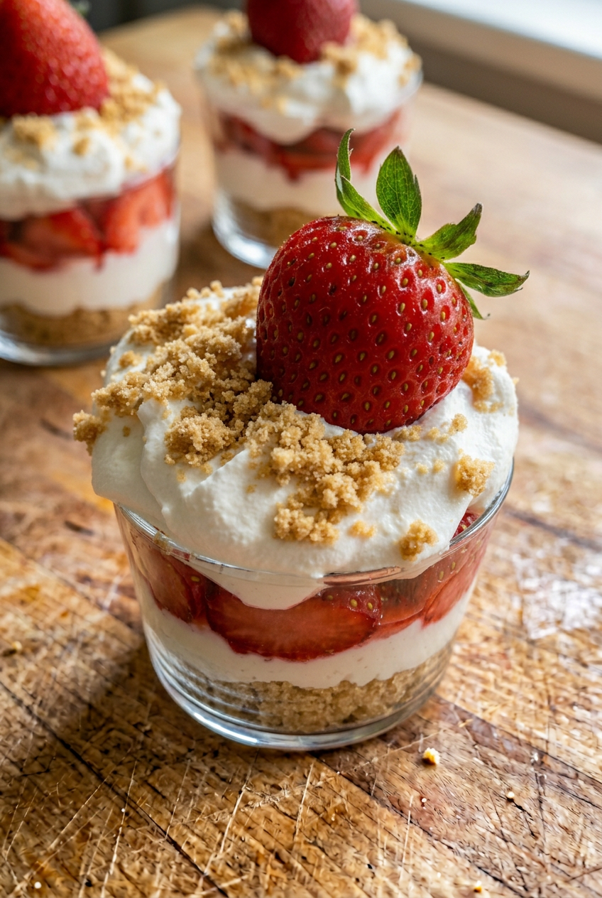 No-Bake Strawberry Cheesecake Cups