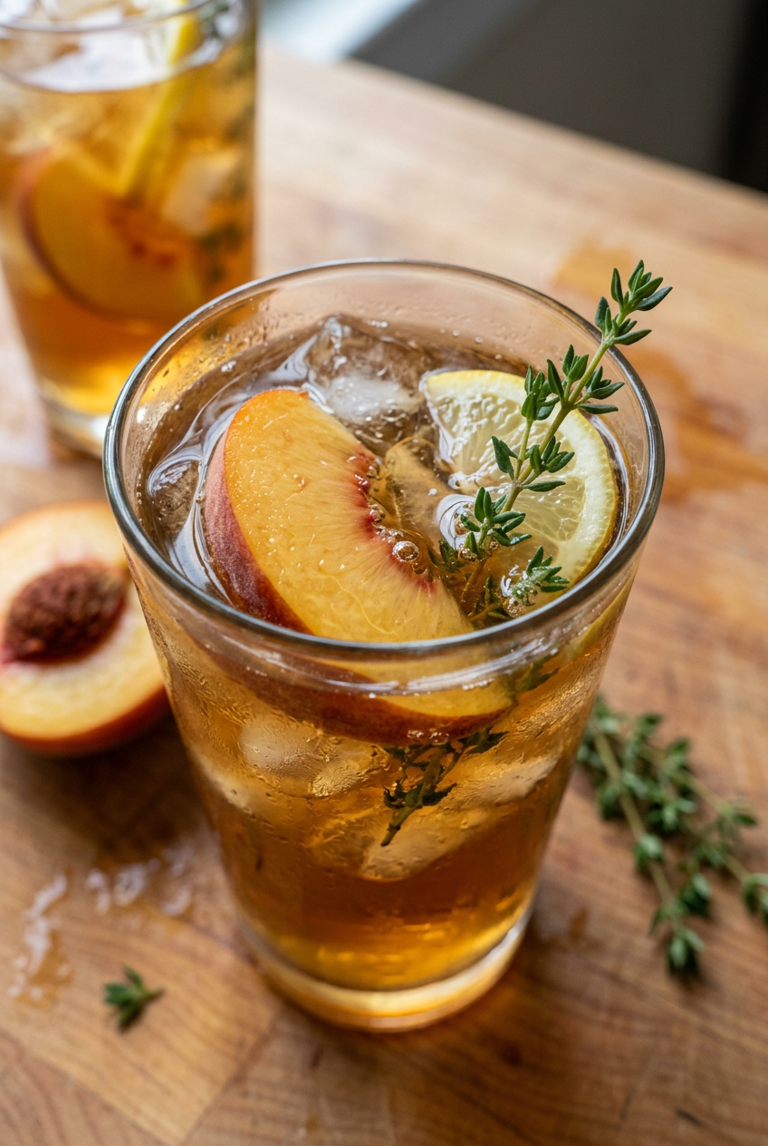 Peach Thyme Iced Tea