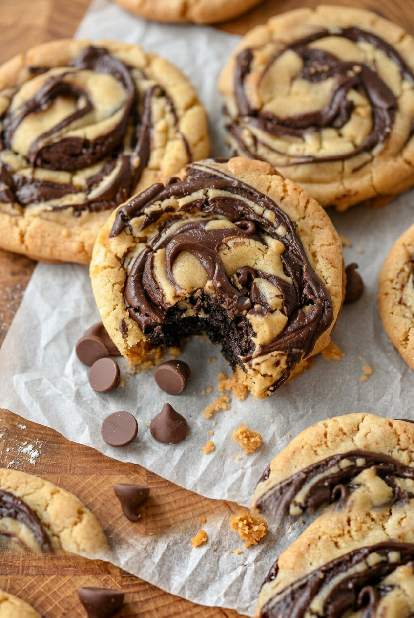 Peanut Butter Brownie Swirl Cookies