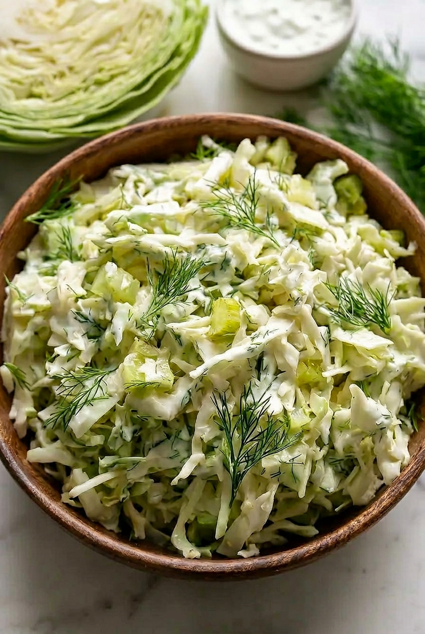 Creamy Dill Pickle Coleslaw 15 Minute Easy Recipe 4 Quick Dill Coleslaw Dressing