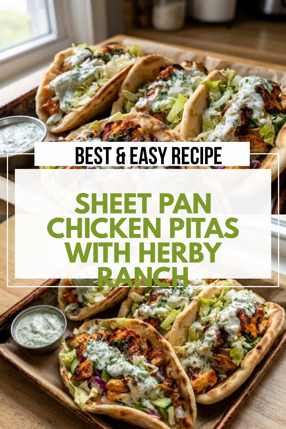 Sheet Pan Chicken Pitas With Herby Ranch