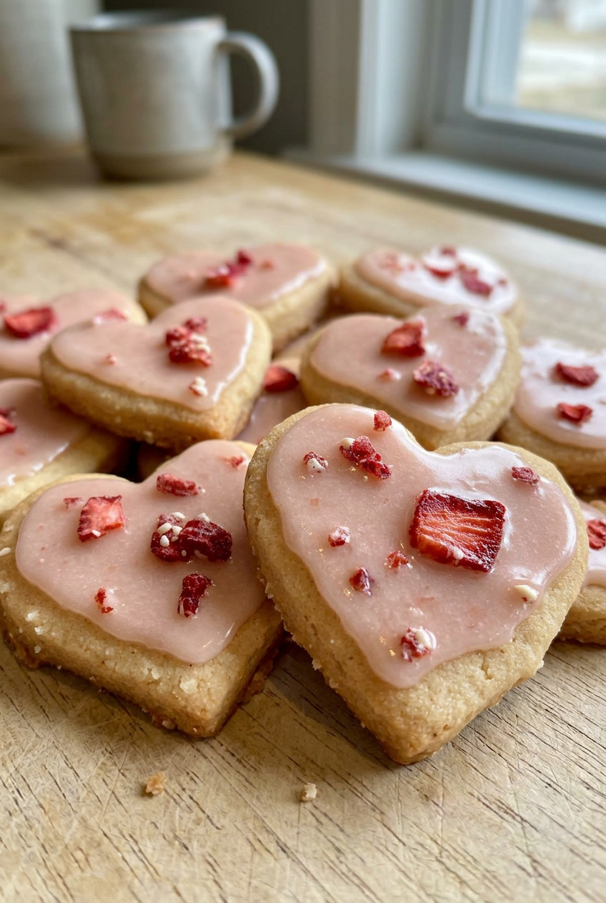 Strawberry Shortbread Cookies