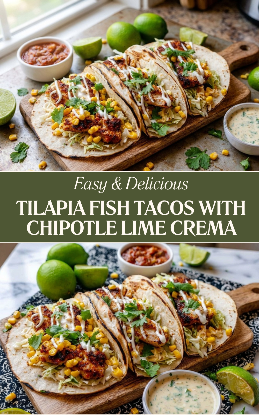 Weeknight Fish Tacos Recipe 5 Tilapia Fish Tacos With Chipotle Lime Crema