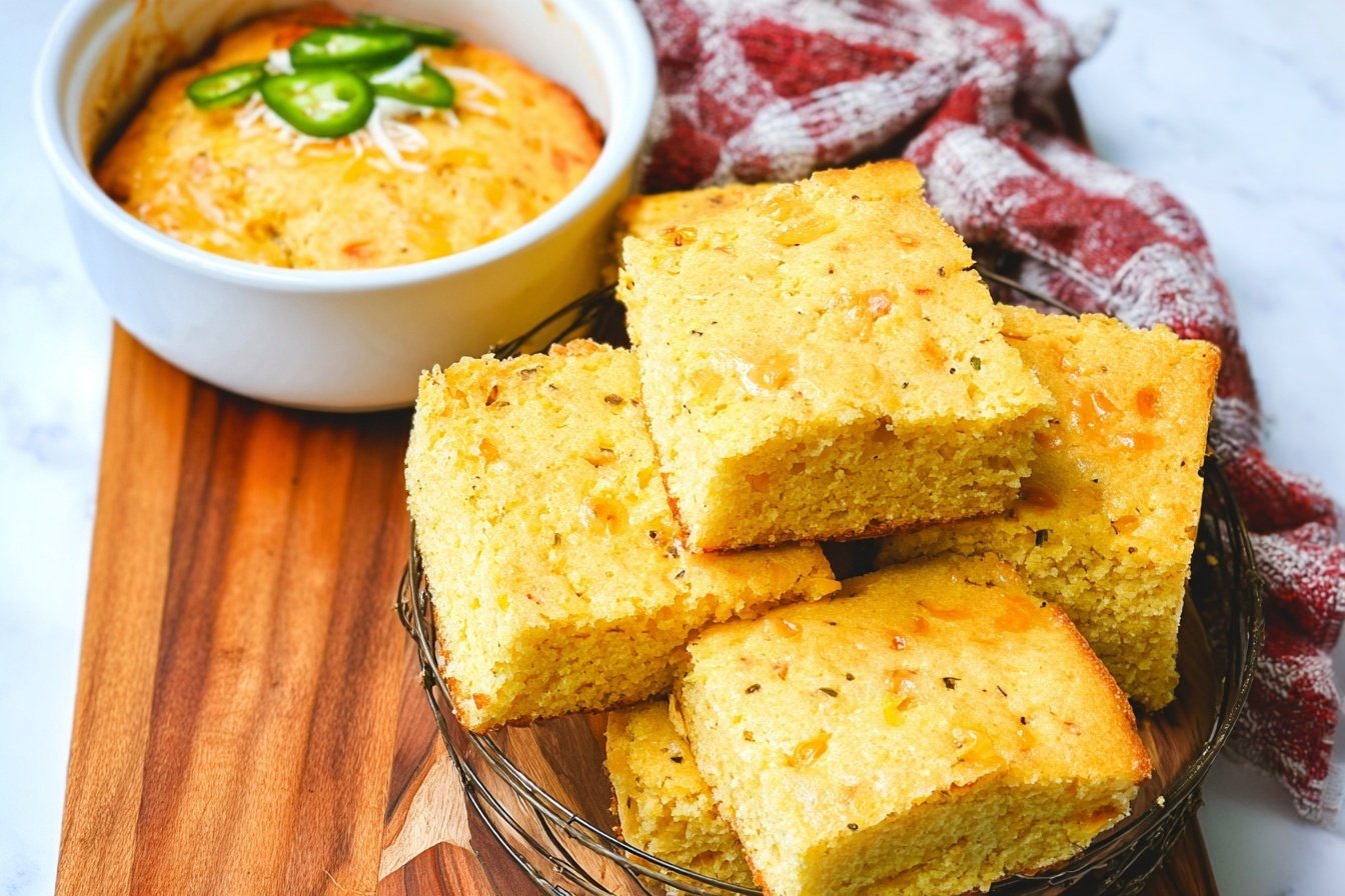 Cheesy Green Chile Cornbread