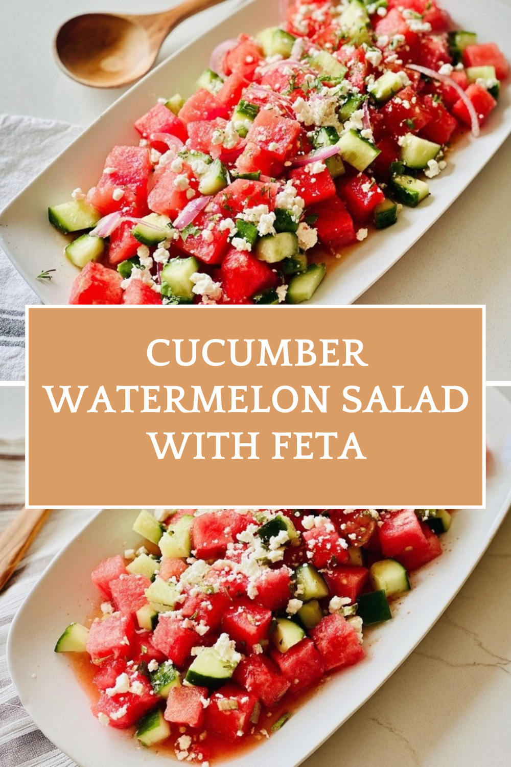 Watermelon Salad Recipe with Creamy Feta and Crisp Cucumber 3 Cucumber Watermelon Salad With Feta