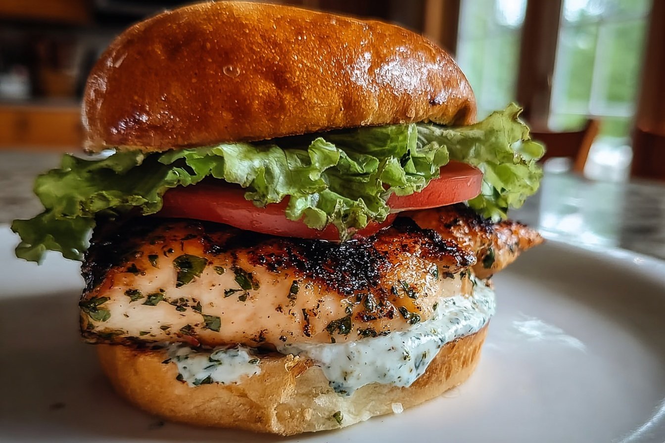 Grilled Italian Chicken Sandwich with Garlic and Herbs 4 Garlic Herb Grilled Chicken Sandwich