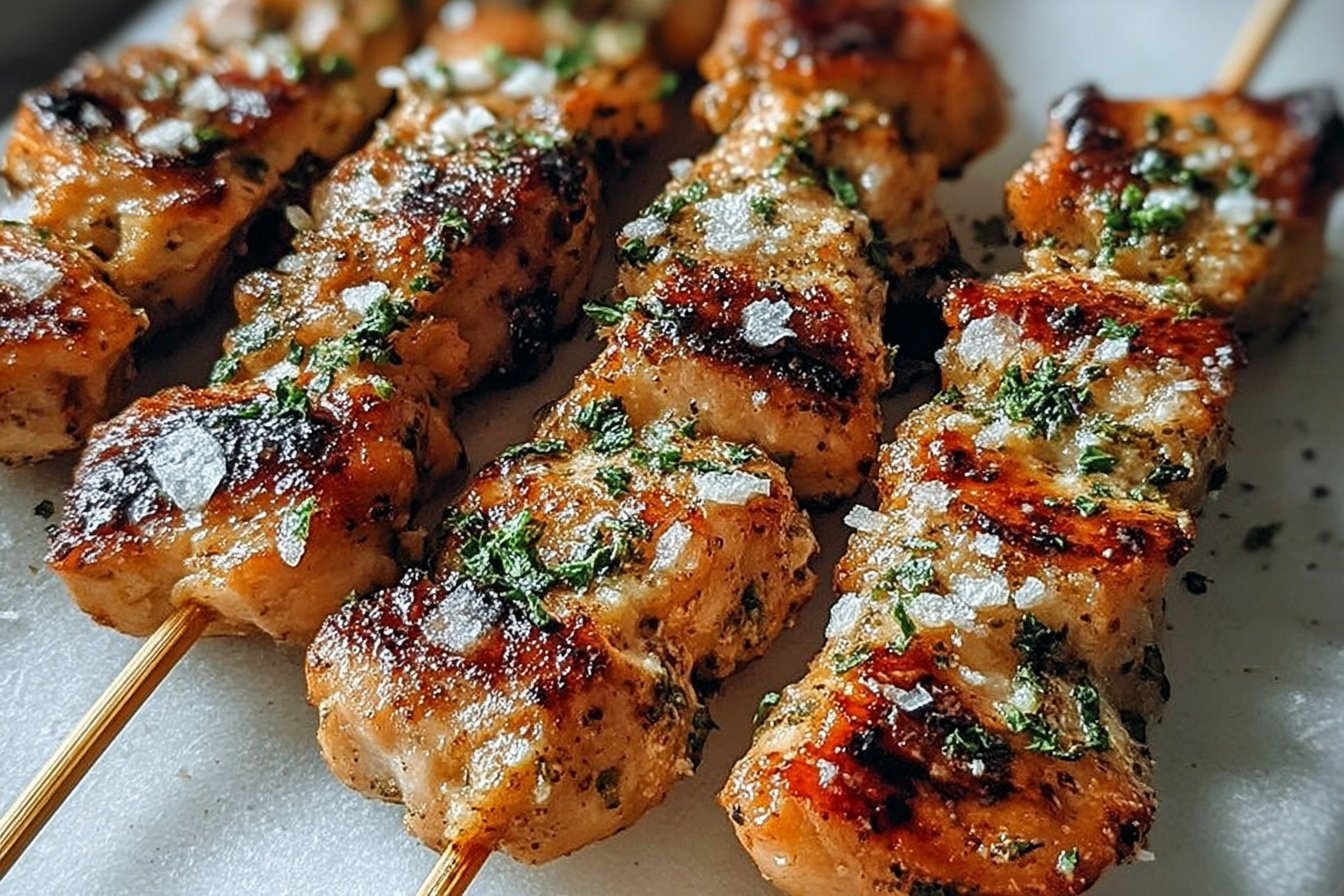 Garlic Parmesan Chicken Skewers Recipe 4 Garlic Parmesan Chicken Skewers