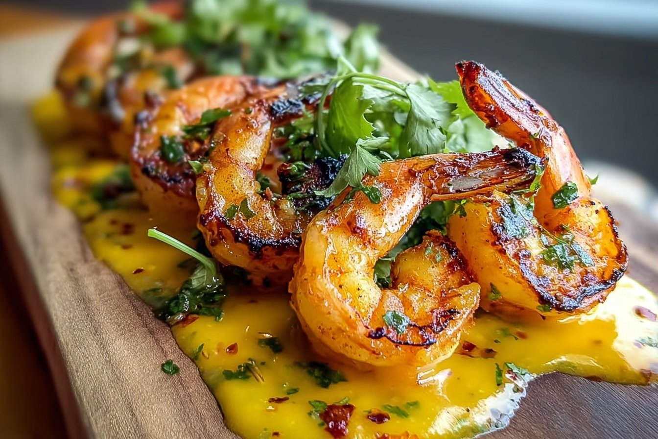 Grilled Shrimp with Spicy Mango Lime Sauce 4 Grilled Shrimp With Spicy Mango Lime Coulis