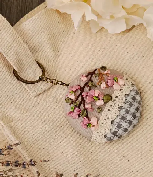 10 Embroidery Keychains Free Patterns for Personalized Keys and Bags 3 10 Embroidery Keychains Free Patterns, 3. Bag Charm Embroidery Free Pattern