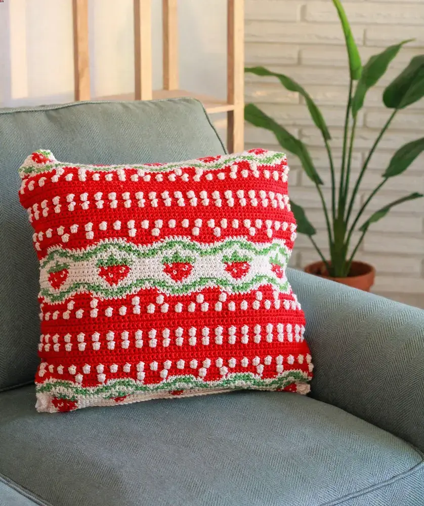 10 Free Strawberry Crochet Patterns for Sweet Summer Makes and Gifts 4 10 Free Strawberry Crochet Patterns, Crochet Strawberry Pillow