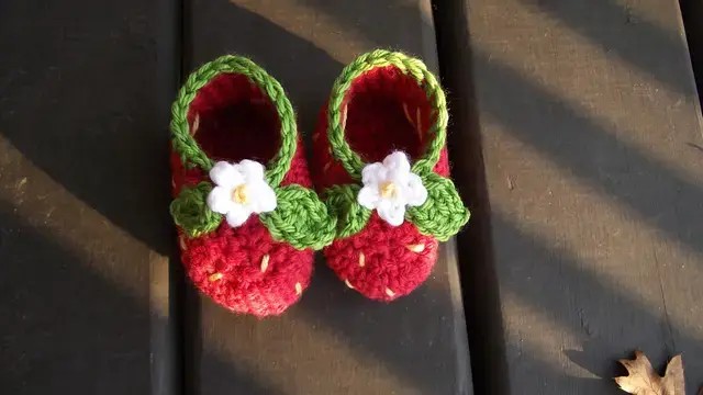 10 Free Strawberry Crochet Patterns for Sweet Summer Makes and Gifts 7 10 Free Strawberry Crochet Patterns, Strawberry Baby Booties