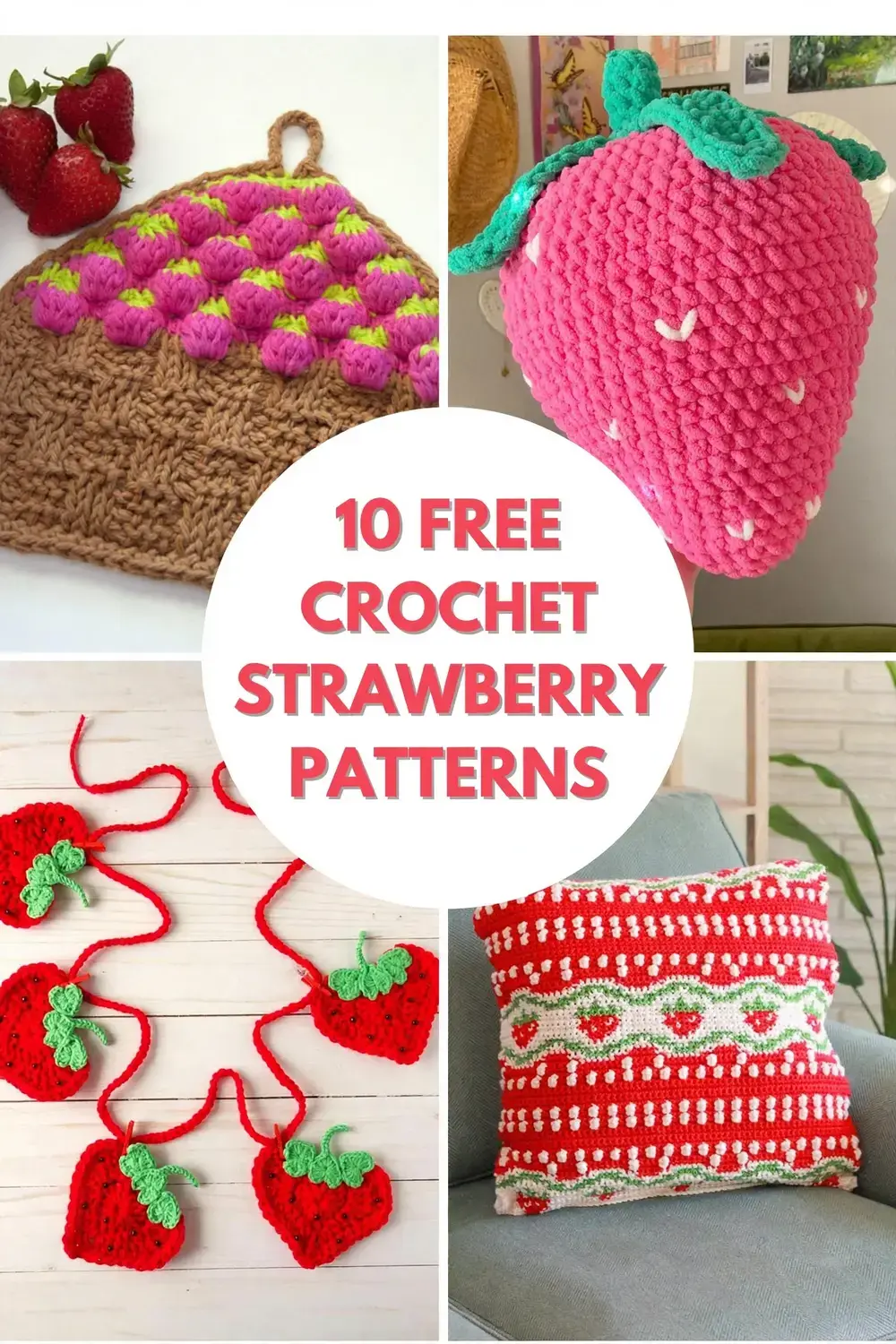 10 Free Strawberry Crochet Patterns for Sweet Summer Makes and Gifts 1 10 Free Strawberry Crochet Patterns, This post includes affiliate links