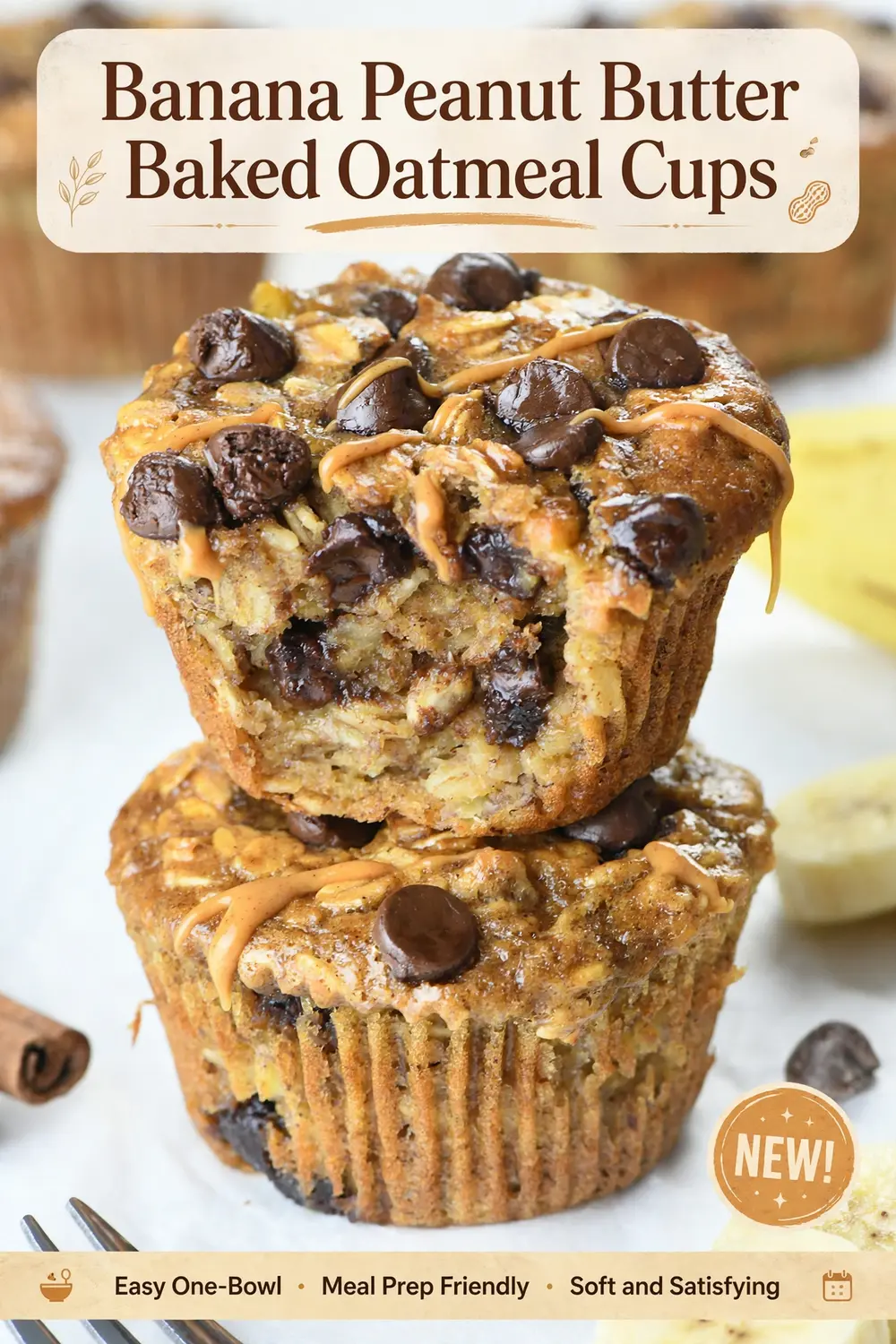 Home 18 Banana Peanut Butter Baked Oatmeal Cups