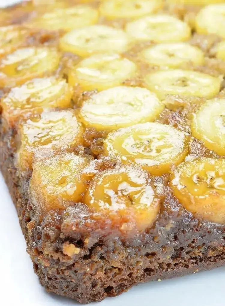 Banana Upside Down Cake with Caramel Glaze 9 Banana Upside Down Cake, Breakfast Cake