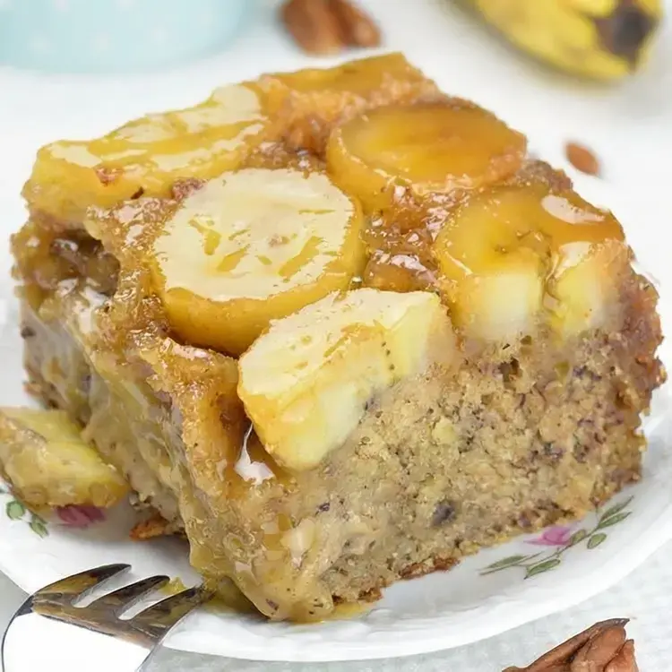 Banana Upside Down Cake with Caramel Glaze 10 Banana Upside Down Cake, Breakfast Cake