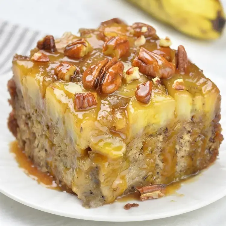 Banana Upside Down Cake with Caramel Glaze 11 Banana Upside Down Cake, Breakfast Cake