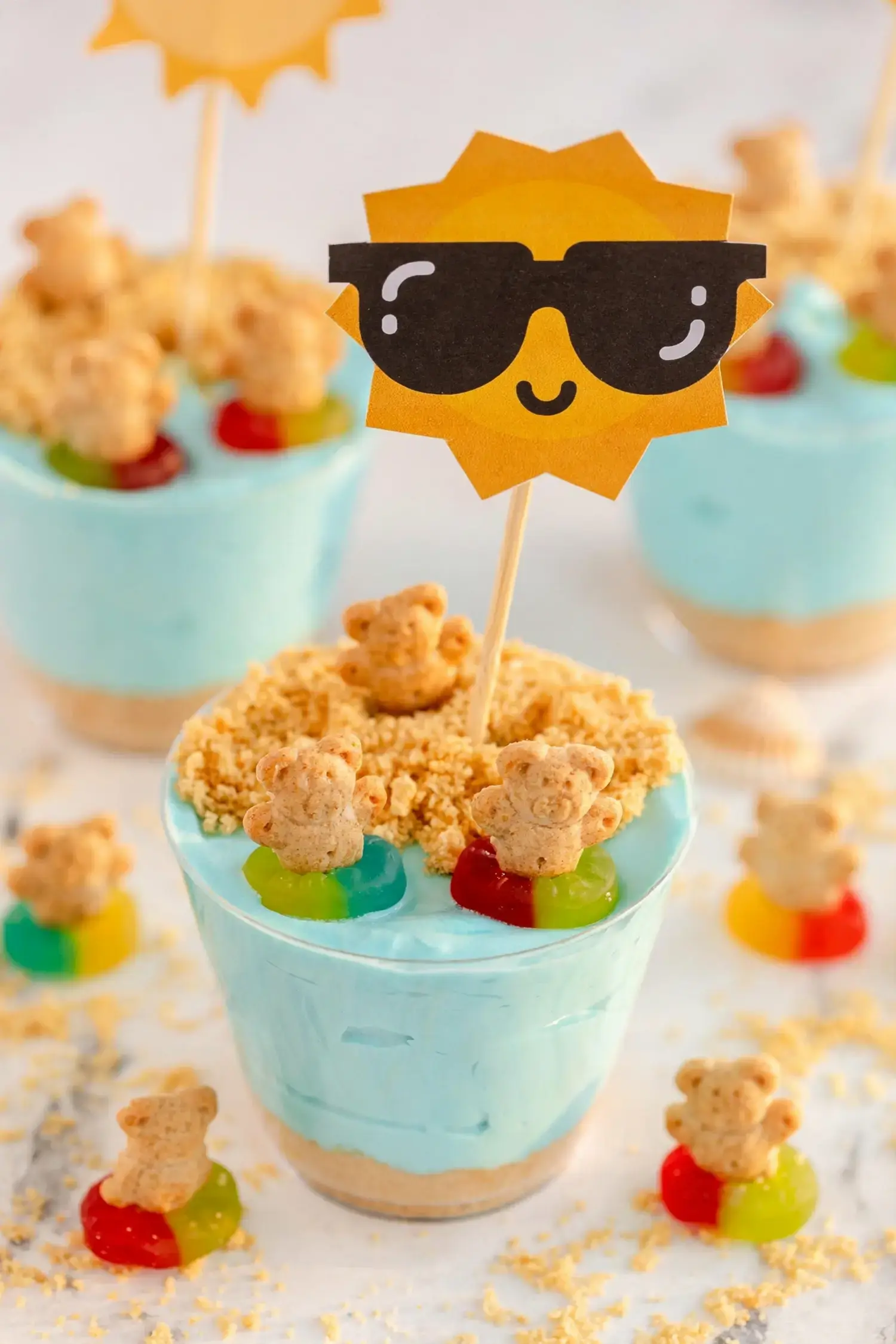 Beach Dirt Cups With Teddy Grahams: A Cute No Bake Summer Dessert for Kids Parties 10 Beach Dirt Cups With Teddy Grahams, Beach Dirt Cup