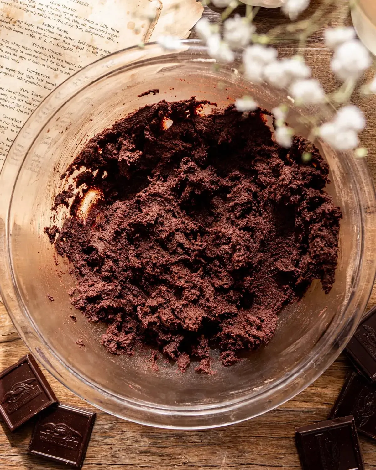 Chocolate Cherry Cookies, Step by Step Instructions