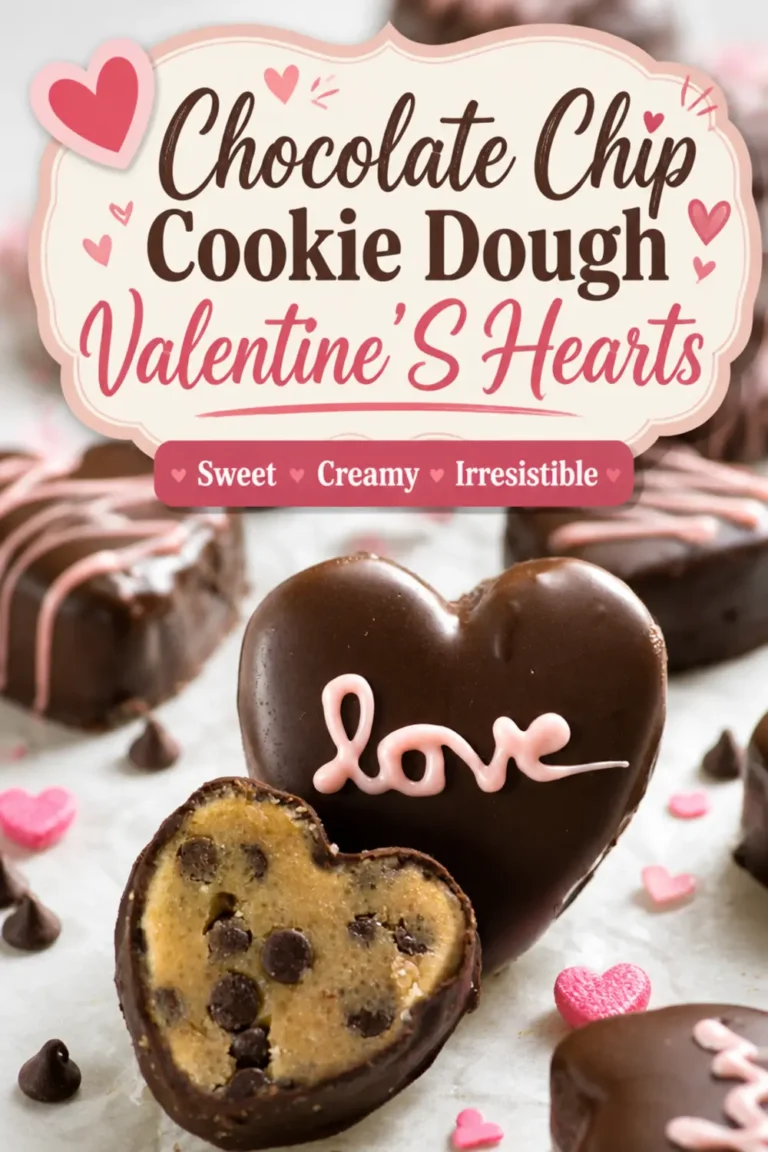 Chocolate Chip Cookie Dough Valentine’S Hearts