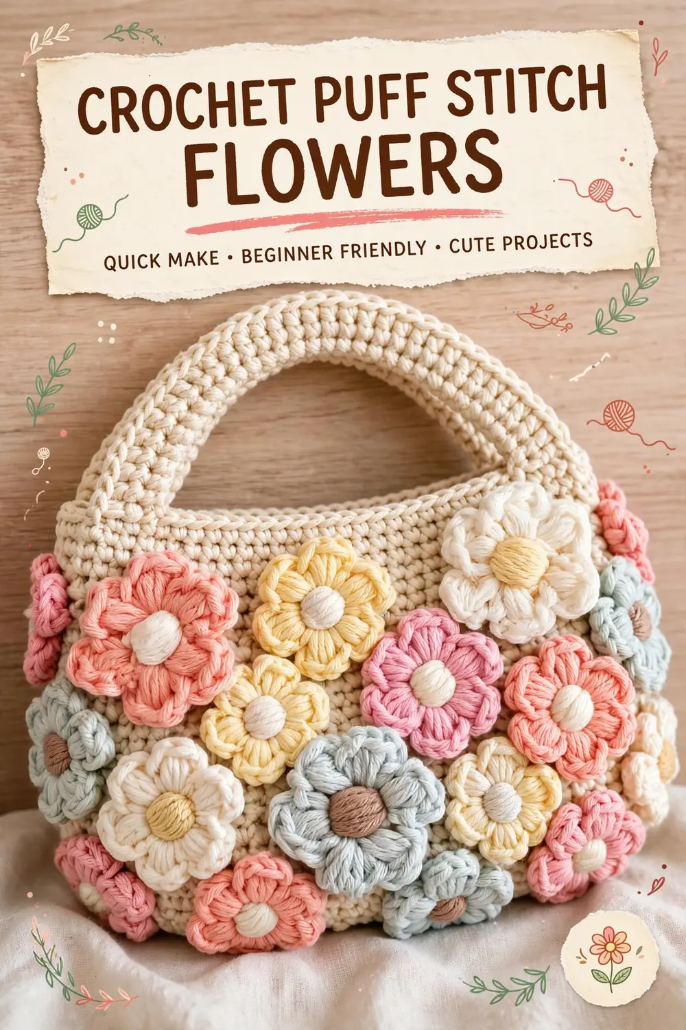Home 4 Crochet Puff Stitch Flowers