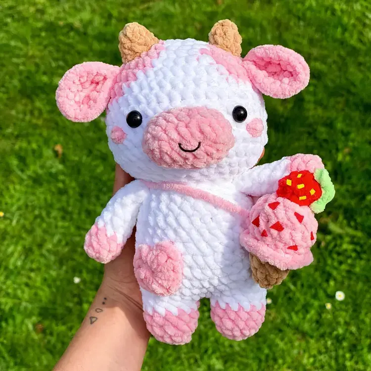 Cute Crochet Cow Patterns, Chubby Milky Cow