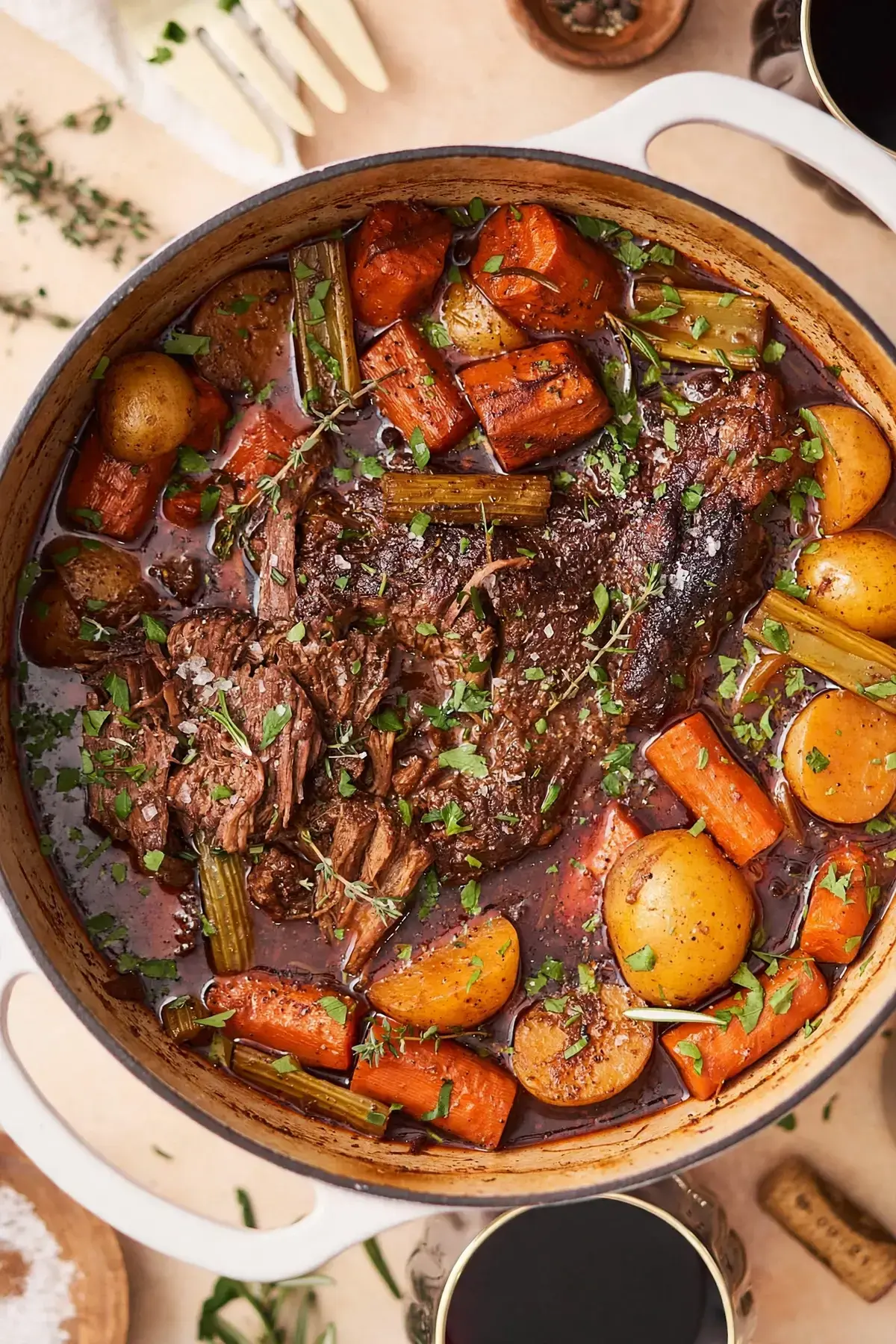 Dutch Oven Pot Roast, Dutch Oven Pot Roast Recipe with Red Wine (Fall-Apart Tender!)
