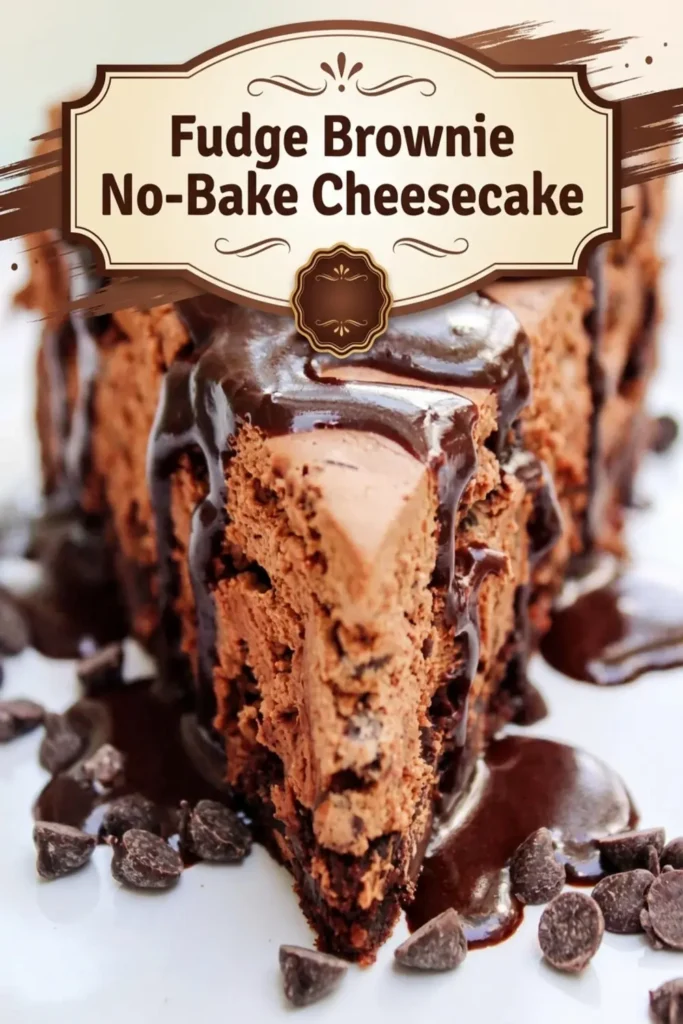 Fudge Brownie No-Bake Cheesecake