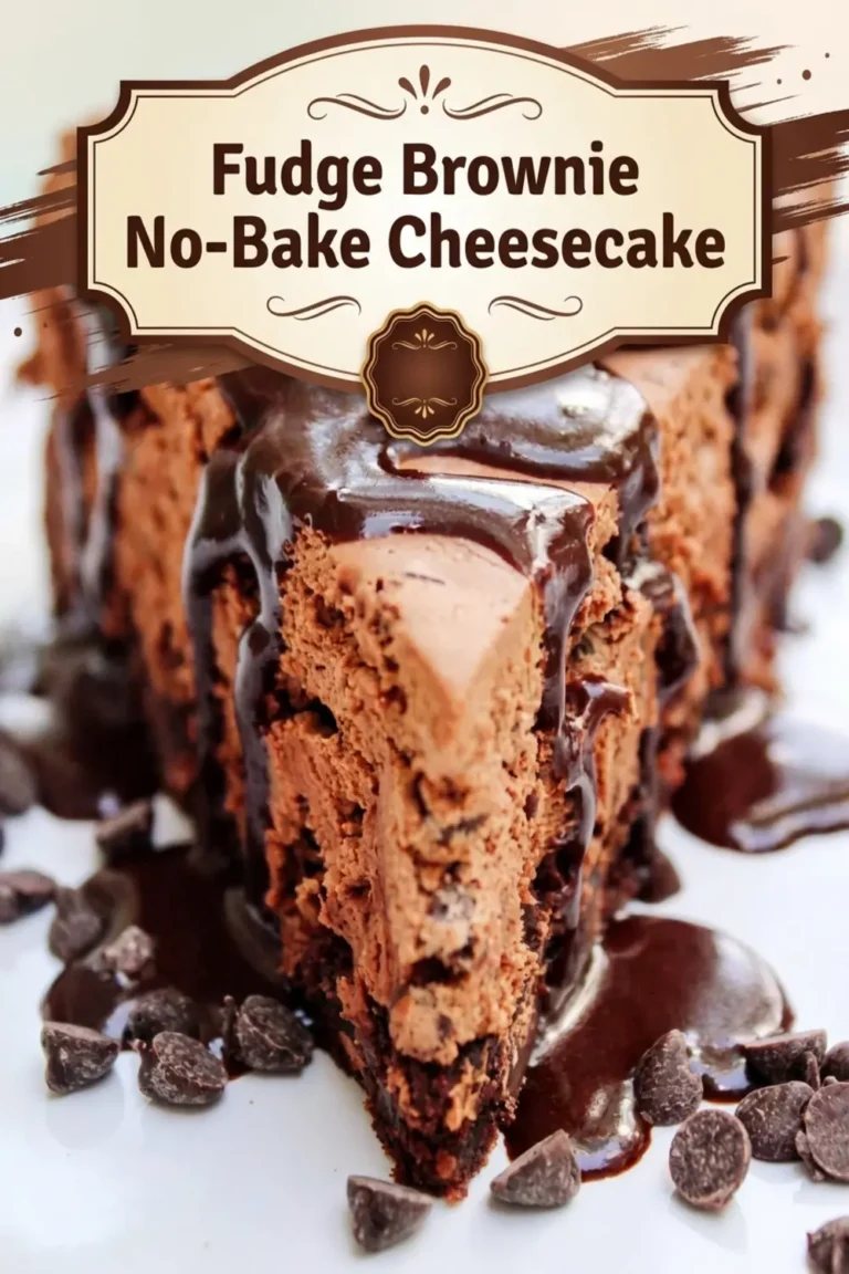 Fudge Brownie No-Bake Cheesecake