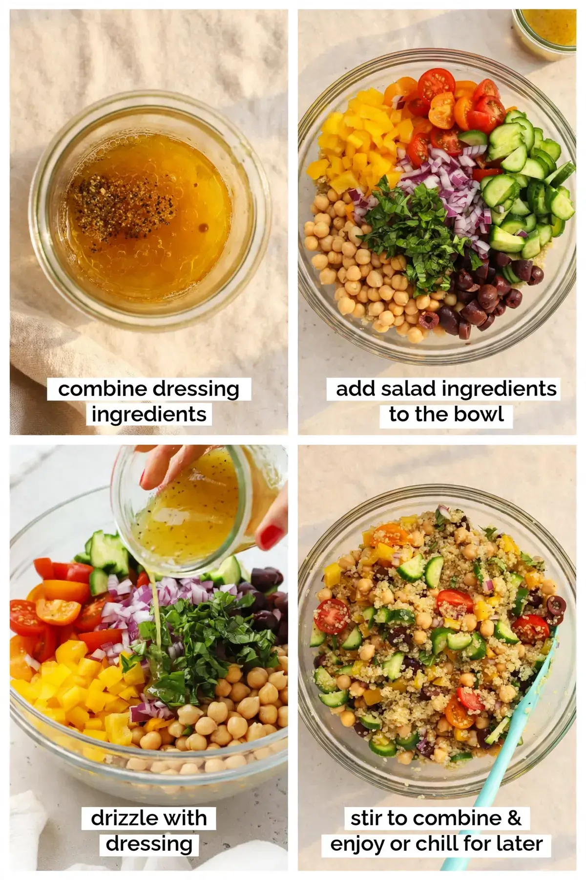Greek Quinoa Salad with Chickpeas, Crisp Vegetables and Lemon Dressing 11 Greek Quinoa Salad, More Mix-Ins To Try