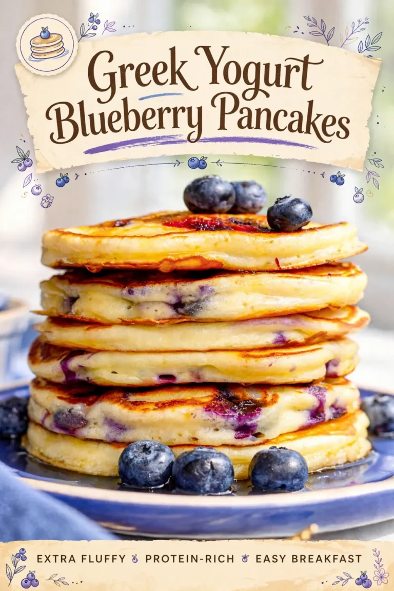 Greek Yogurt Blueberry Pancakes
