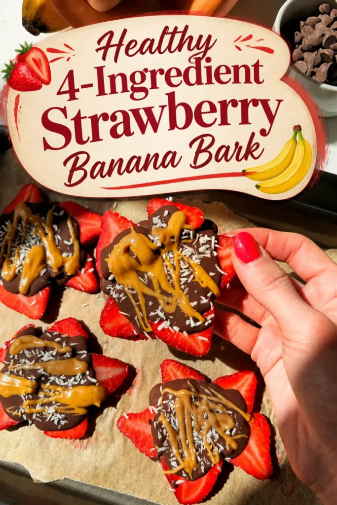 Healthy 4-Ingredient Strawberry Banana Bark