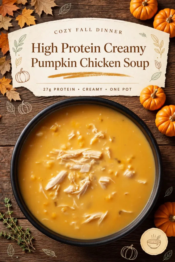 High Protein Creamy Pumpkin Chicken Soup