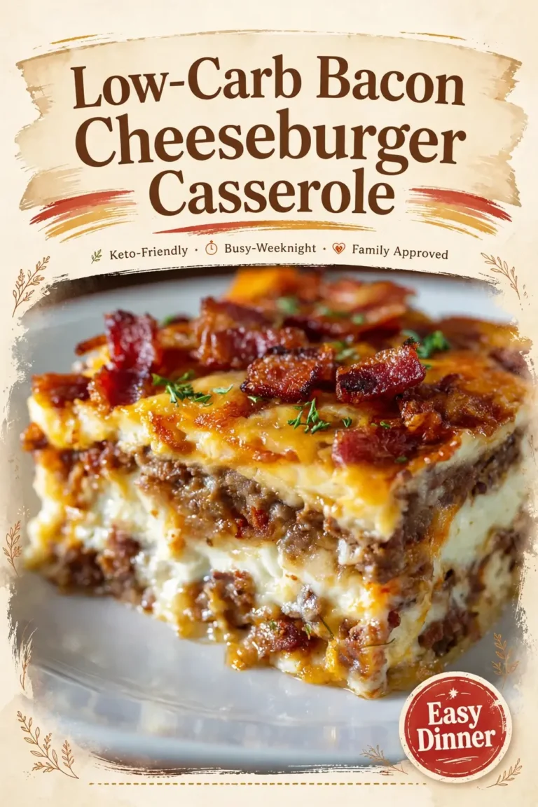 Low-Carb Bacon Cheeseburger Casserole