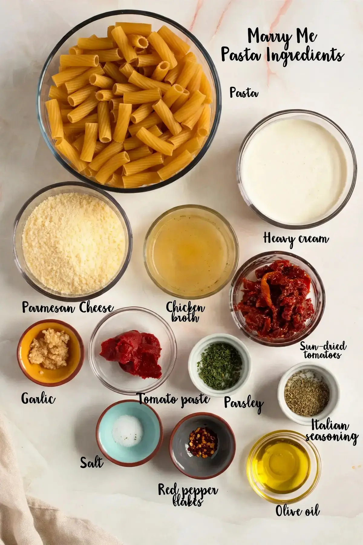 Marry Me Chicken Pasta: Creamy One Pan Dinner Ready in 30 Minutes 13 Marry Me Chicken Pasta, Ingredients