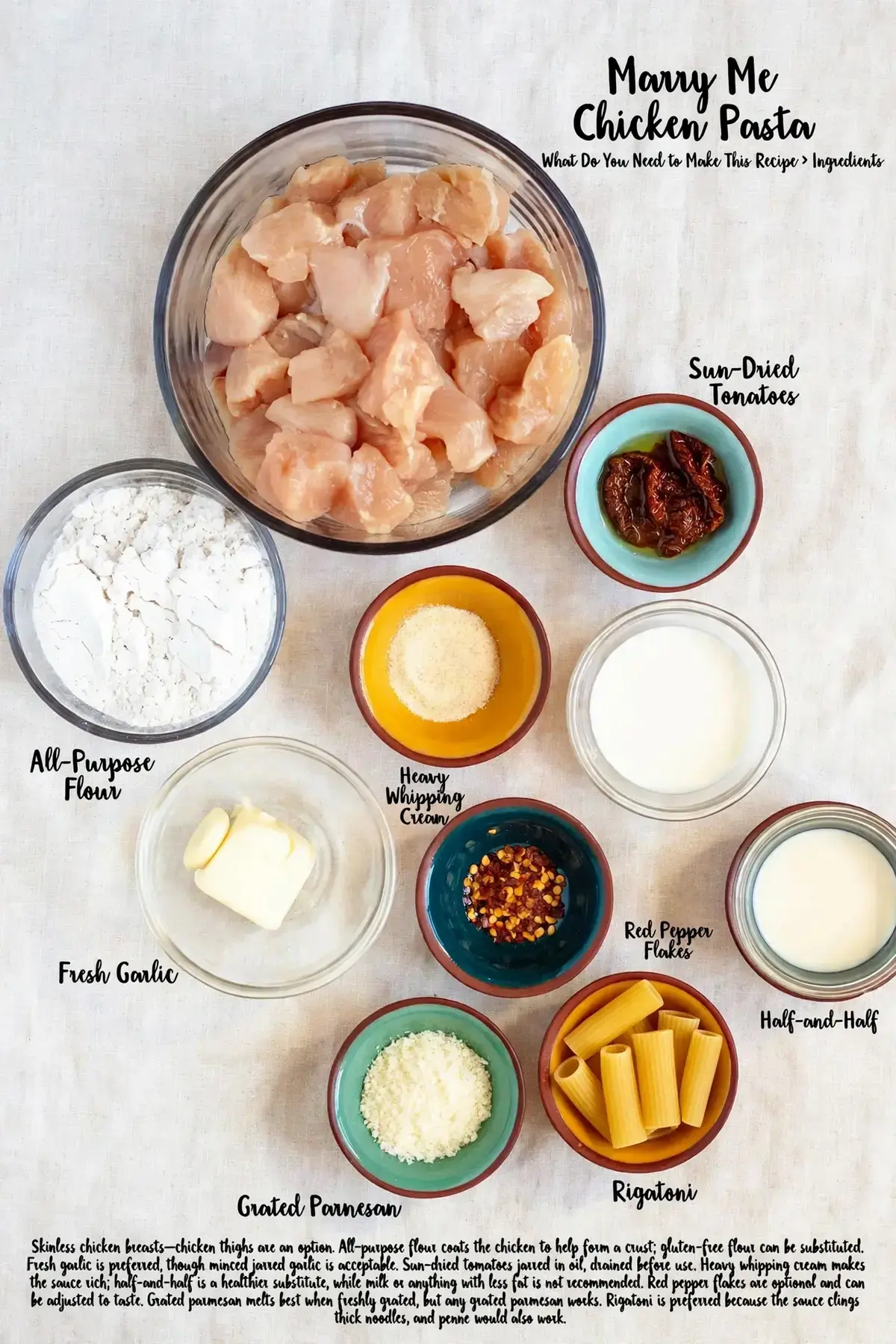 Marry Me Chicken Pasta: Creamy One Pan Dinner Ready in 30 Minutes 14 Marry Me Chicken Pasta, Ingredients