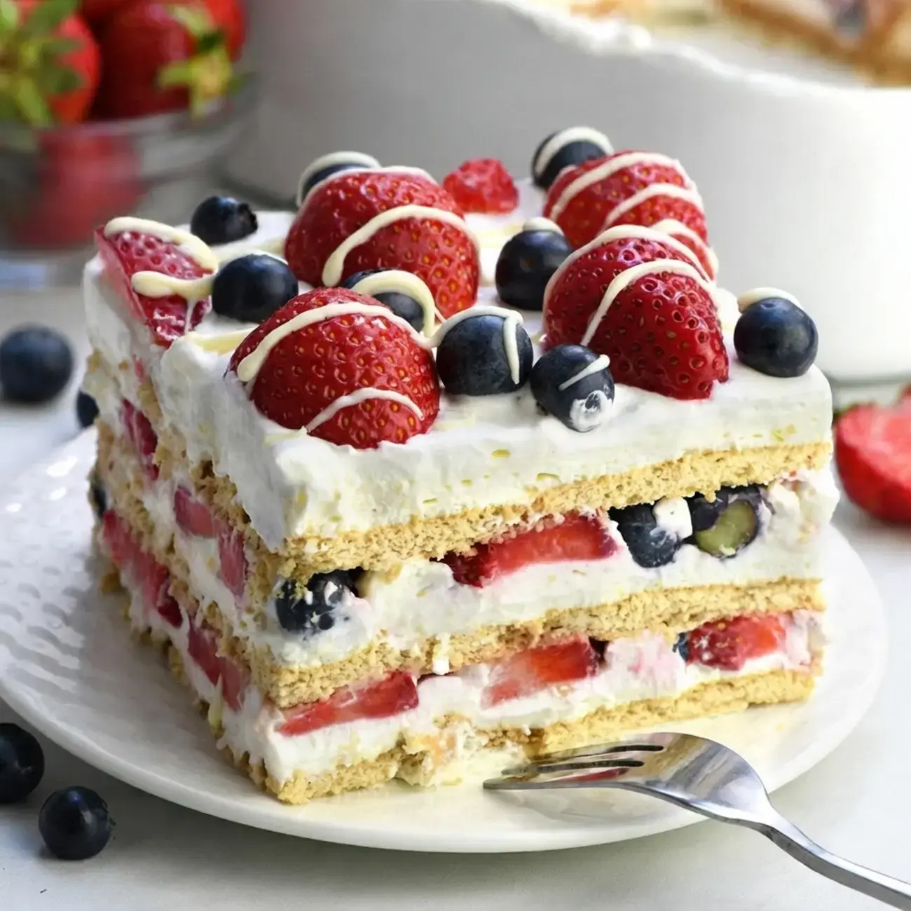 No-Bake Berry Icebox Cake, No Bake Berry Icebox Cake