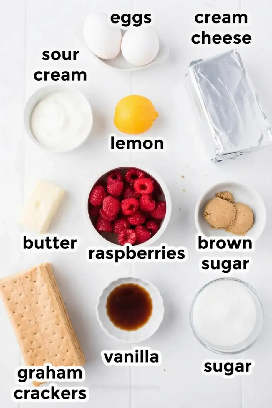 Raspberry Swirl Cheesecake Bars, Ingredients For Raspberry Cheesecake Bars